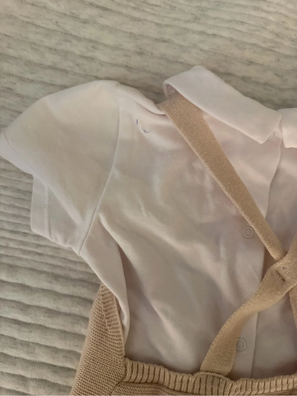 Mayoral Beige Knit Teddy One-Piece Bodysuit